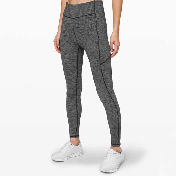 lululemon athletica Pants - Lululemon | Speed Up Tight Full On Luxtreme Luon Variegated Knit Black Size 6